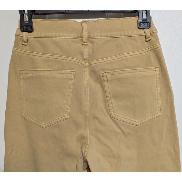 Halara Flex High Waisted Beige Straight Leg Pockets Stretchy Knit Denim Jeans-XS - Picture 8 of 11